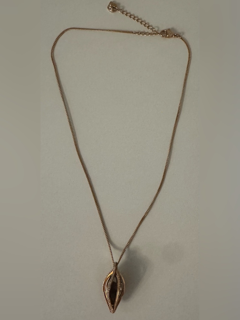 Swarovski Hailey smoky Grey Crystal Rose Gold plated Pendant Necklace 5349350